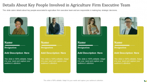 Agribusiness Details About Key People Involved In Agriculture Firm Executive Team Professional PDF