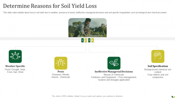 Agribusiness Determine Reasons For Soil Yield Loss Ppt PowerPoint Presentation Icon Pictures PDF