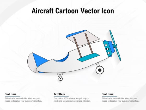 Aircraft Cartoon Vector Icon Ppt PowerPoint Presentation Show Templates