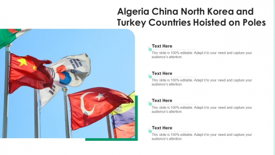Algeria China North Korea And Turkey Countries Hoisted On Poles Ppt PowerPoint Presentation Gallery Example Introduction PDF