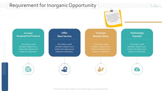 Amalgamation Acquisitions Requirement For Inorganic Opportunity Icons PDF