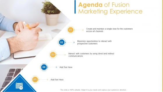 Amalgamation Marketing Pitch Deck Agenda Of Fusion Marketing Experience Introduction PDF Amalgamation Marketing Pitch Deck Agenda Of Fusion Marketing Experience Introduction PDF