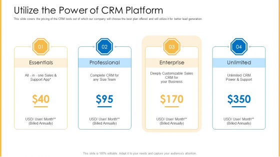 Amalgamation Marketing Pitch Deck Utilize The Power Of CRM Platform Structure PDF