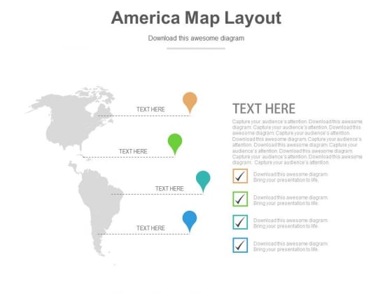 America Country Map With Locations Powerpoint Slides America Country Map With Locations Powerpoint Slides