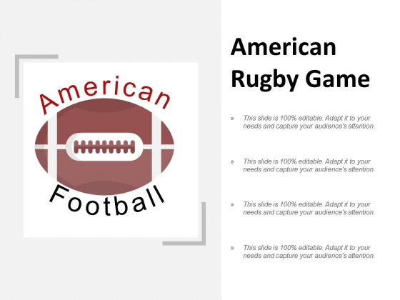 American Rugby Game Ppt PowerPoint Presentation Layouts Deck
