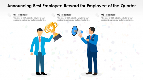 Announcing Best Employee Reward For Employee Of The Quarter Ppt PowerPoint Presentation Gallery Deck PDF