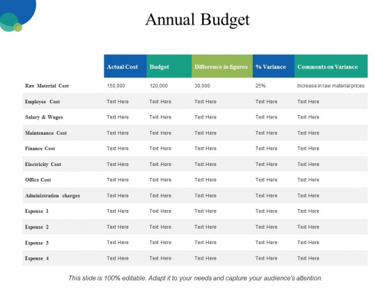 Annual Budget Ppt PowerPoint Presentation Portfolio Mockup