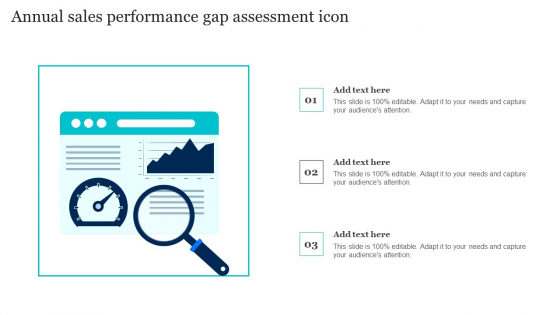 Annual Sales Performance Gap Assessment Icon Topics PDF