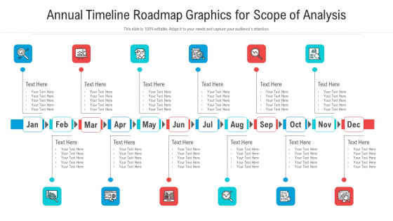 Annual Timeline Roadmap Graphics For Scope Of Analysis Ppt PowerPoint Presentation Icon Background Images PDF