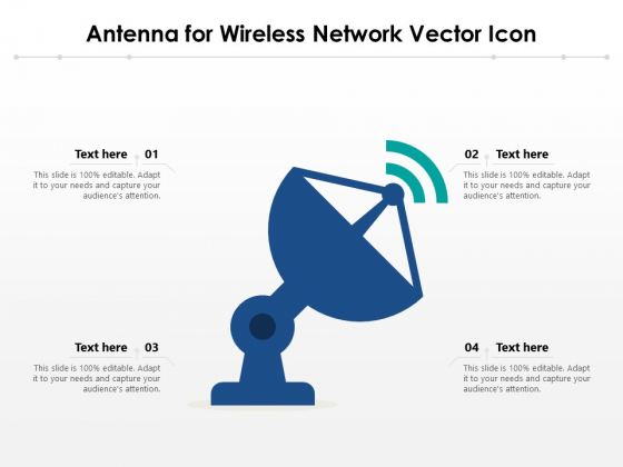 Antenna For Wireless Network Vector Icon Ppt PowerPoint Presentation Gallery Portrait PDF
