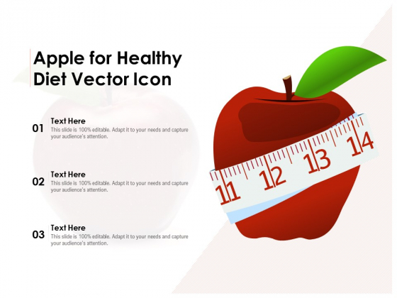 Apple For Healthy Diet Vector Icon Ppt PowerPoint Presentation Ideas Slide Portrait PDF