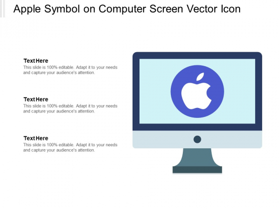 Apple Symbol On Computer Screen Vector Icon Ppt PowerPoint Presentation Pictures Guidelines PDF