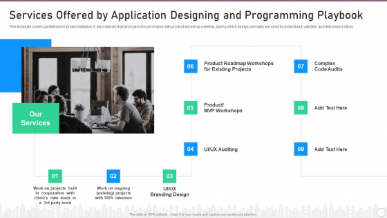 Application Designing And Programming Playbook Services Offered By Application Designing Brochure PDF Application Designing And Programming Playbook Services Offered By Application Designing Brochure PDF