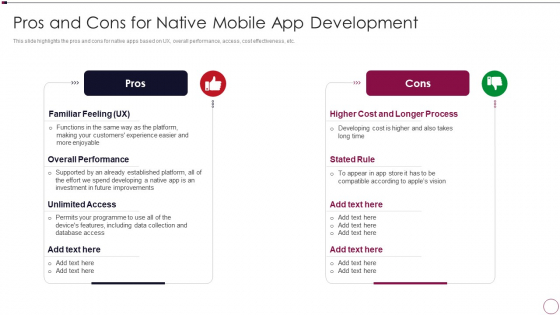Application Development Pros And Cons For Native Mobile App Development Inspiration PDF Application Development Pros And Cons For Native Mobile App Development Inspiration PDF