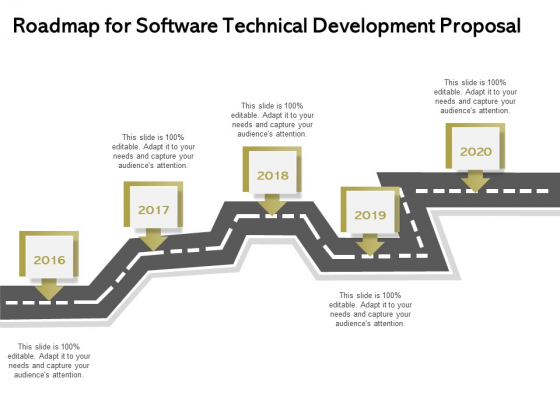 Application Technology Roadmap For Software Technical Development Proposal Diagrams PDF