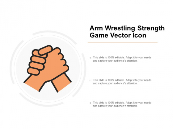 Arm Wrestling Strength Game Vector Icon Ppt PowerPoint Presentation Show Master Slide