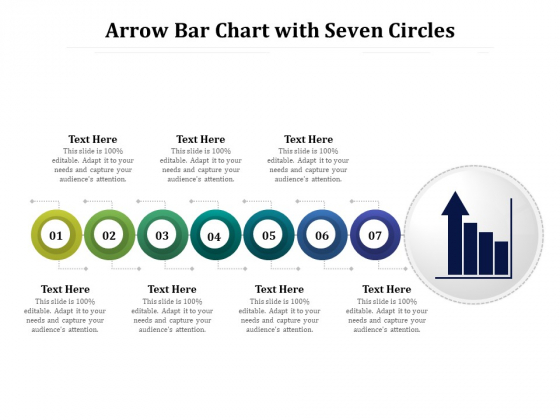 Arrow Bar Chart With Seven Circles Ppt PowerPoint Presentation File Formats PDF