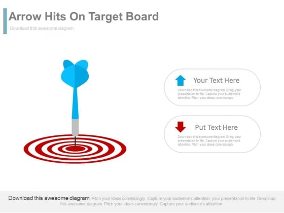 Arrow Hits On Target Board Powerpoint Slides