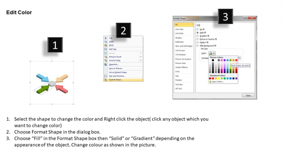 Arrow In PowerPoint 4 Stages Arrows Linked To Center Slides Arrow In PowerPoint 4 Stages Arrows Linked To Center Slides
