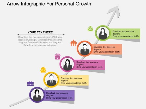 Arrow Infographic For Personal Growth Powerpoint Template