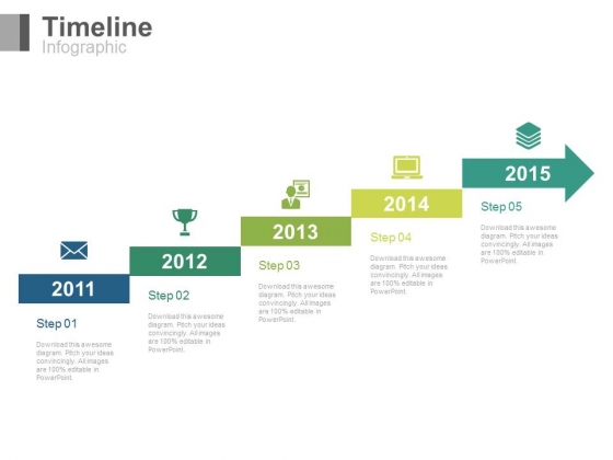 Arrow Stair Timeline With Years Powerpoint Slides Arrow Stair Timeline With Years Powerpoint Slides