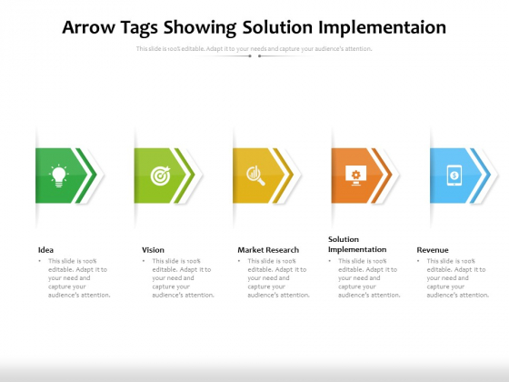 Arrow Tags Showing Solution Implementaion Ppt PowerPoint Presentation Infographics Aids PDF Arrow Tags Showing Solution Implementaion Ppt PowerPoint Presentation Infographics Aids PDF