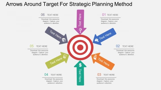 Arrows Around Target For Strategic Planning Method Powerpoint Template
