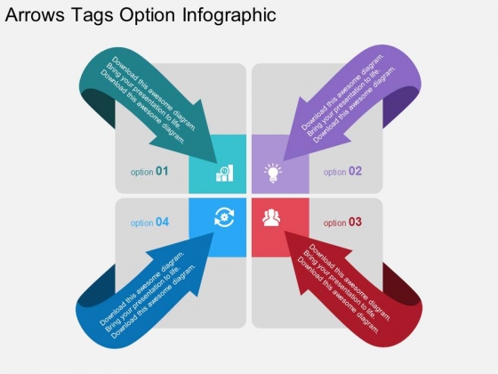 Arrows Tags Option Infographic Powerpoint Template