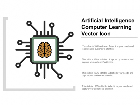 Artificial Intelligence Computer Learning Vector Icon Ppt PowerPoint Presentation Gallery Topics