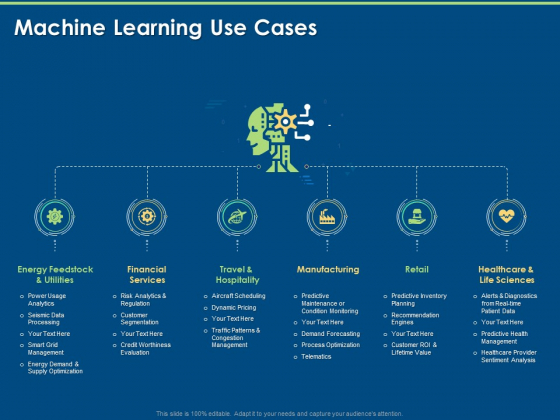 Artificial Intelligence Machine Learning Deep Learning Machine Learning Use Cases Ppt PowerPoint Presentation Styles Portrait PDF