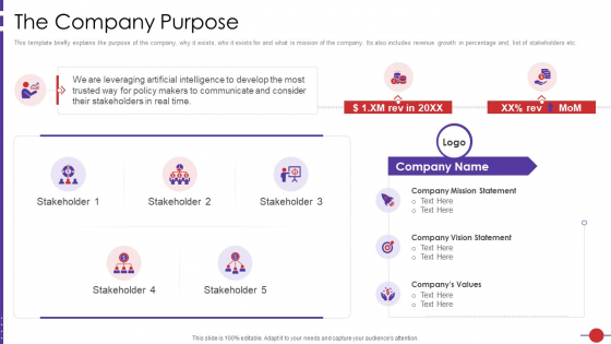 Artificial Intelligence Platform The Company Purpose Ppt Slides Files PDF