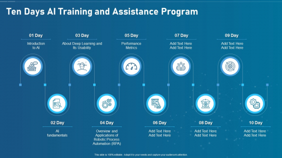 Artificial Intelligence Transformation Playbook Ten Days Ai Training And Assistance Program Brochure PDF Artificial Intelligence Transformation Playbook Ten Days Ai Training And Assistance Program Brochure PDF