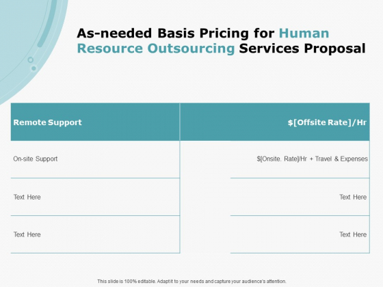 As Needed Basis Pricing For Human Resource Outsourcing Services Proposal Structure PDF As Needed Basis Pricing For Human Resource Outsourcing Services Proposal Structure PDF