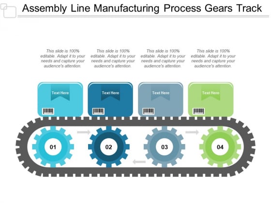 Assembly Line Manufacturing Process Gears Track Ppt PowerPoint Presentation Ideas Gridlines