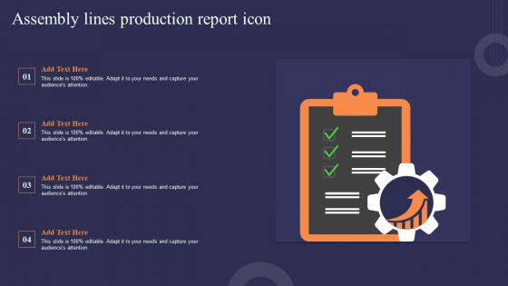 Assembly Lines Production Report Icon Topics PDF Assembly Lines Production Report Icon Topics PDF