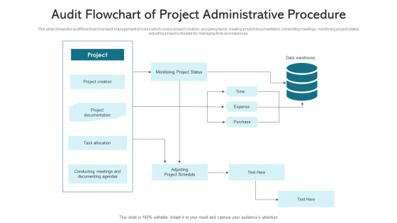 Audit Flowchart Of Project Administrative Procedure Demonstration PDF