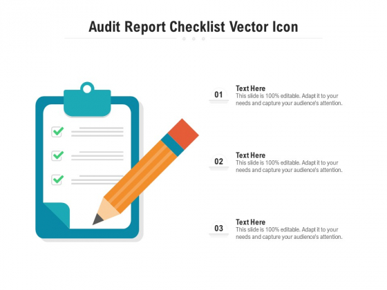 Audit Report Checklist Vector Icon Ppt PowerPoint Presentation Outline Sample PDF