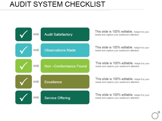 Audit System Checklist Ppt PowerPoint Presentation Infographics Show