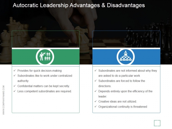 Autocratic Leadership Advantages And Disadvantages Ppt PowerPoint Presentation Picture