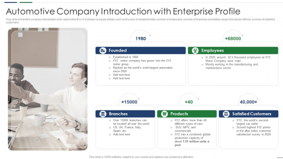 Automotive Company Introduction With Enterprise Profile Pictures PDF