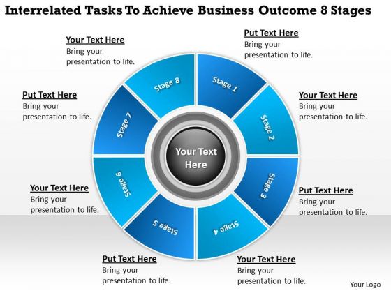 Achieve Business Outcome 8 Stages Small Plan PowerPoint Slides