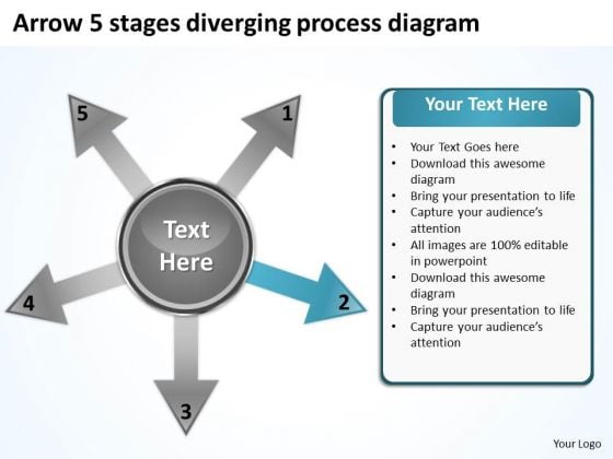 Arrow 5 Stages Diverging Process Diagram Target PowerPoint Templates Arrow 5 Stages Diverging Process Diagram Target PowerPoint Templates