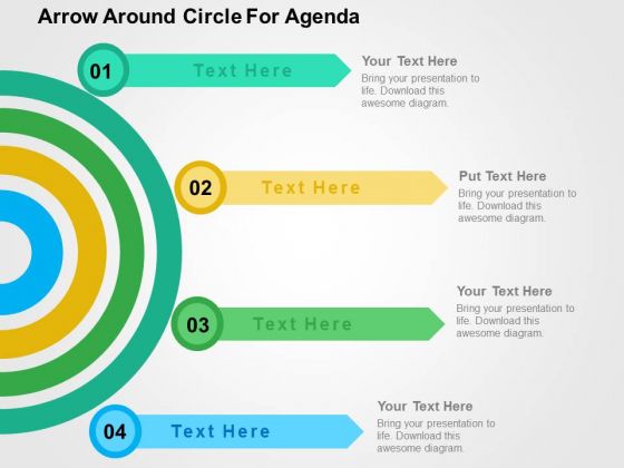Arrow Around Circle For Agenda PowerPoint Template Arrow Around Circle For Agenda PowerPoint Template