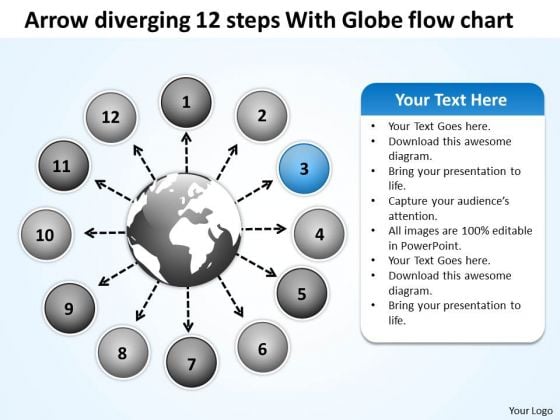 Arrow Diverging 12 Steps With Globe Flow Chart Cycle PowerPoint Templates Arrow Diverging 12 Steps With Globe Flow Chart Cycle PowerPoint Templates