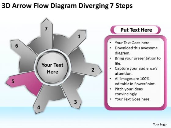 Arrow Flow Diagram Diverging 7 Steps Relative Circular Network PowerPoint Slides Arrow Flow Diagram Diverging 7 Steps Relative Circular Network PowerPoint Slides