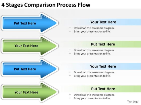 Arrow In PowerPoint 4 Stages Comparison Process Flow Slides Arrow In PowerPoint 4 Stages Comparison Process Flow Slides