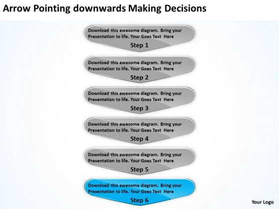 Arrow Pointing Downwards Making Decisions Flowchart PowerPoint Freeware Slides Arrow Pointing Downwards Making Decisions Flowchart PowerPoint Freeware Slides