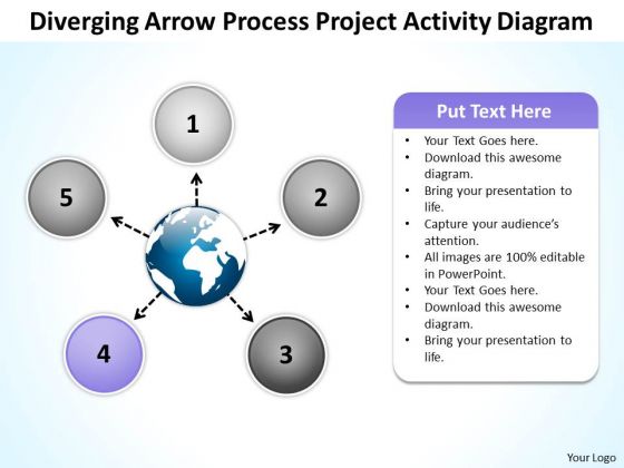 Arrow Process Project Activity Diagram Circular Flow Motion PowerPoint Template