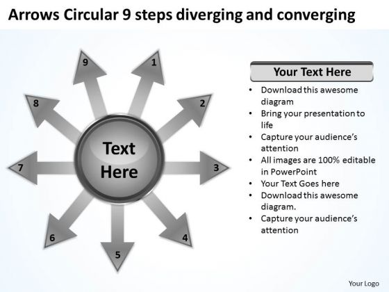Arrows Circular 9 Steps Diverging And Converging Diagram PowerPoint Slides Arrows Circular 9 Steps Diverging And Converging Diagram PowerPoint Slides