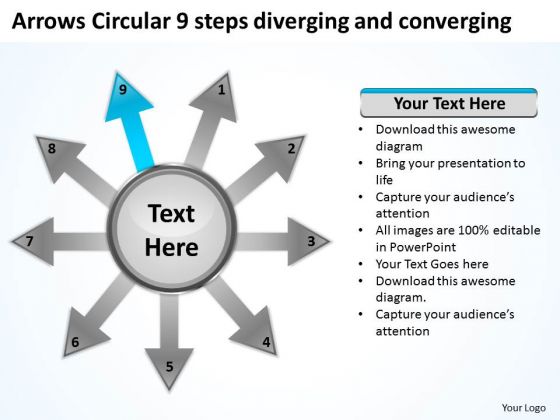 Arrows Circular 9 Steps Diverging And Converging Process Chart PowerPoint Slides Arrows Circular 9 Steps Diverging And Converging Process Chart PowerPoint Slides